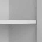 Mobiletto contenitore per bagno piccolo con ante, ripiani regolabili, finitura legno