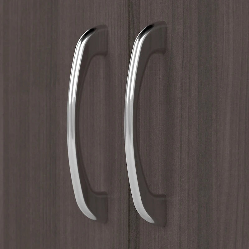 Mobiletto contenitore per bagno piccolo con ante, ripiani regolabili, finitura legno