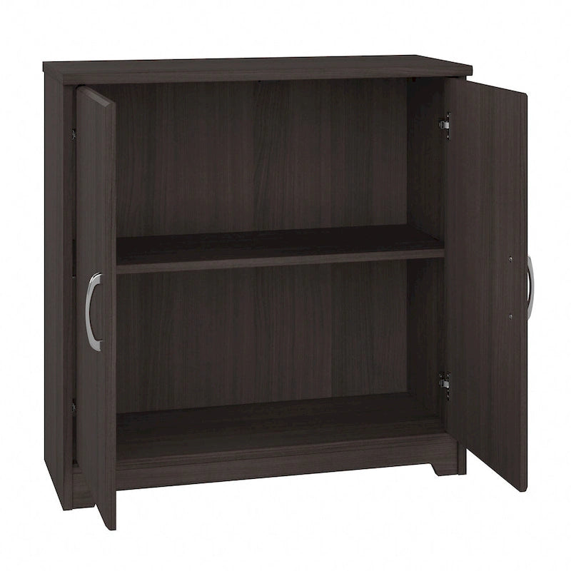 Mobiletto contenitore per bagno piccolo con ante, ripiani regolabili, finitura legno