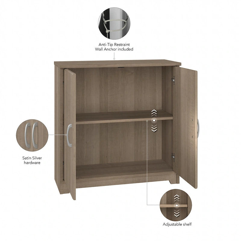 Mobiletto contenitore per bagno piccolo con ante, ripiani regolabili, finitura legno