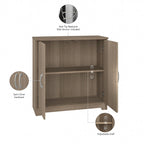 Mobiletto contenitore per bagno piccolo con ante, ripiani regolabili, finitura legno