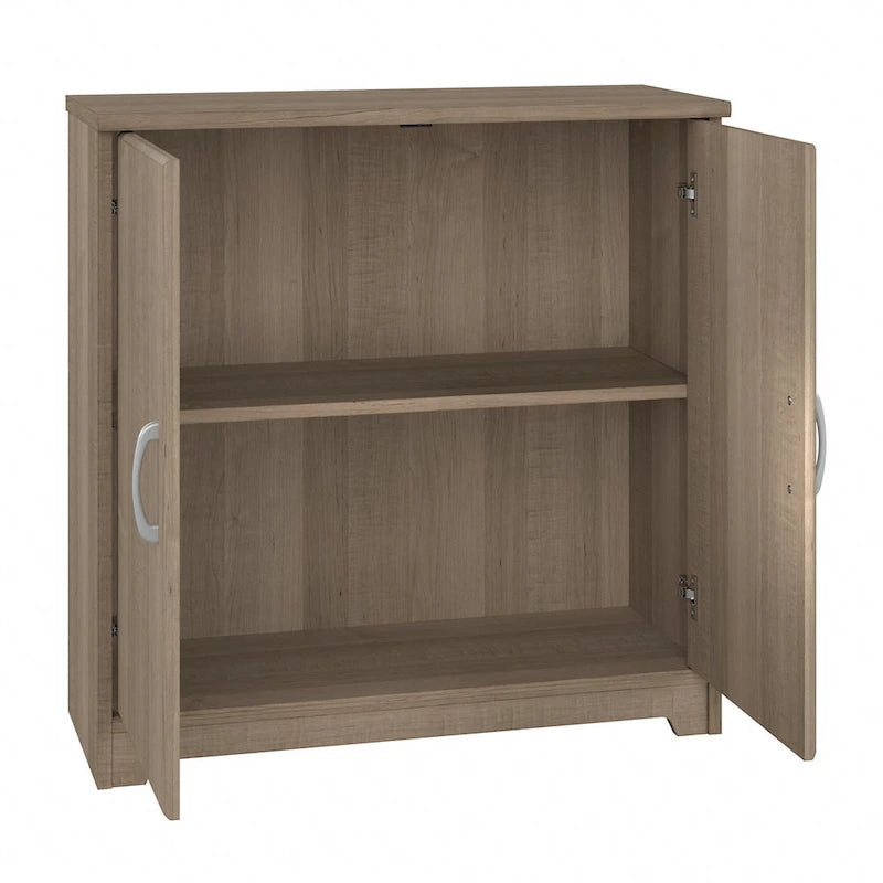 Mobiletto contenitore per bagno piccolo con ante, ripiani regolabili, finitura legno