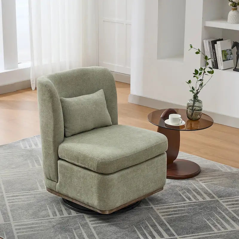Poltrona da ufficio in ciniglia larga 63,5 cm con base in metallo girevole a 360°