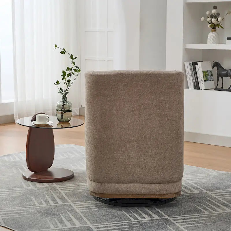 Poltrona da ufficio in ciniglia larga 63,5 cm con base in metallo girevole a 360°