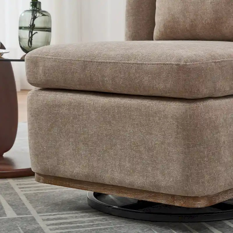 Poltrona da ufficio in ciniglia larga 63,5 cm con base in metallo girevole a 360°