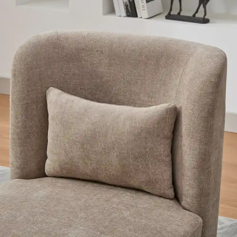 Poltrona da ufficio in ciniglia larga 63,5 cm con base in metallo girevole a 360°