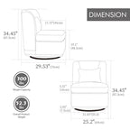 Poltrona da ufficio in ciniglia larga 63,5 cm con base in metallo girevole a 360°
