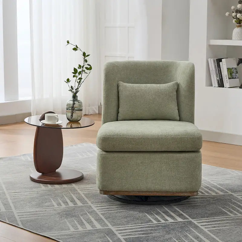 Poltrona da ufficio in ciniglia larga 63,5 cm con base in metallo girevole a 360°