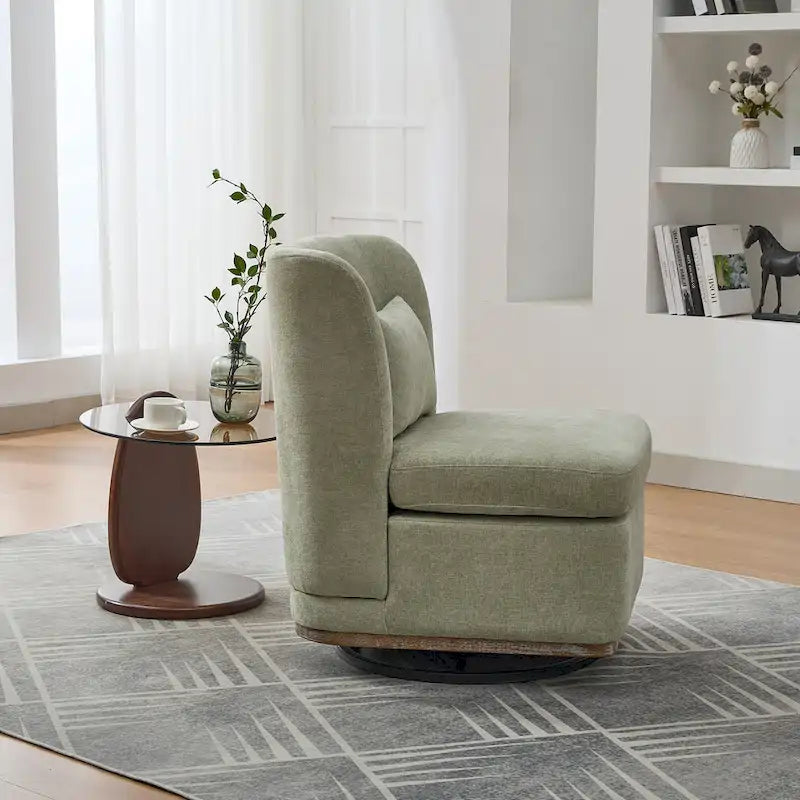 Poltrona da ufficio in ciniglia larga 63,5 cm con base in metallo girevole a 360°