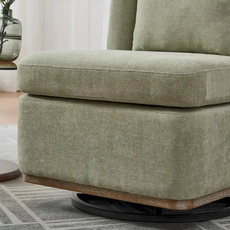 Poltrona da ufficio in ciniglia larga 63,5 cm con base in metallo girevole a 360°