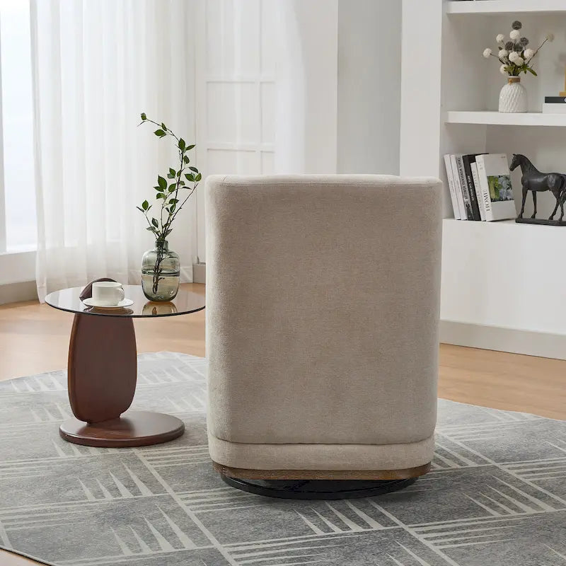 Poltrona da ufficio in ciniglia larga 63,5 cm con base in metallo girevole a 360°