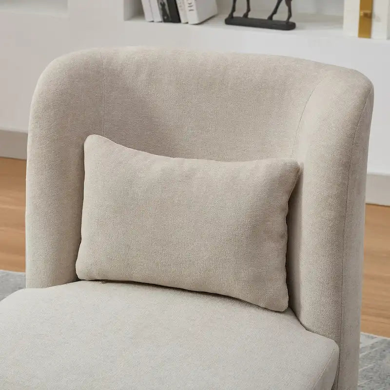 Poltrona da ufficio in ciniglia larga 63,5 cm con base in metallo girevole a 360°