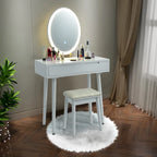 Toeletta da Trucco con Specchio Touch Screen, 3 Modalità di Illuminazione, Cassetti Contenitori