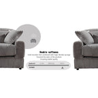 Divano Letto Angolare in Velluto a Coste 93.25" con Seduta Profonda e 6 Cuscini - Sezionale Moderno Convertibile