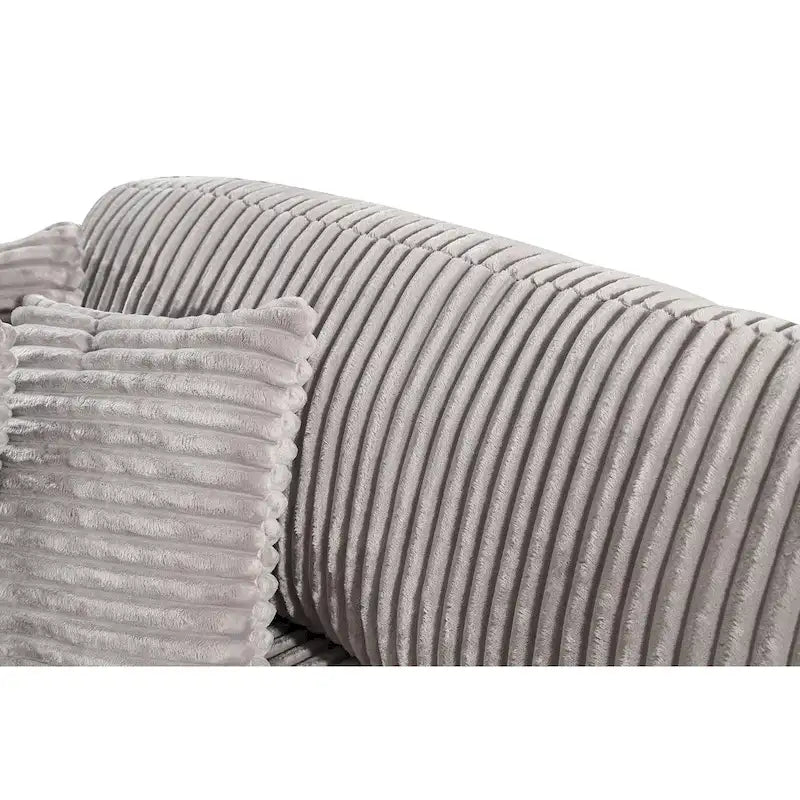 Divano Letto Angolare in Velluto a Coste 93.25" con Seduta Profonda e 6 Cuscini - Sezionale Moderno Convertibile