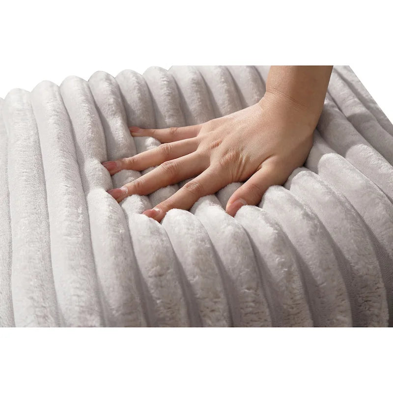 Divano Letto Angolare in Velluto a Coste 93.25" con Seduta Profonda e 6 Cuscini - Sezionale Moderno Convertibile