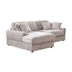 Divano Letto Angolare in Velluto a Coste 93.25" con Seduta Profonda e 6 Cuscini - Sezionale Moderno Convertibile