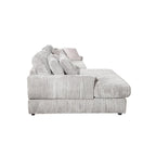 Divano Letto Angolare in Velluto a Coste 93.25" con Seduta Profonda e 6 Cuscini - Sezionale Moderno Convertibile