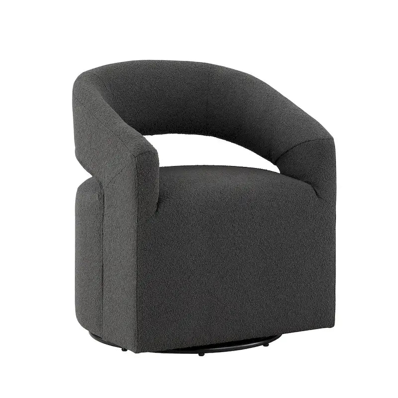 Poltrona a botte rotonda moderna in boucle, imbottita, per soggiorno