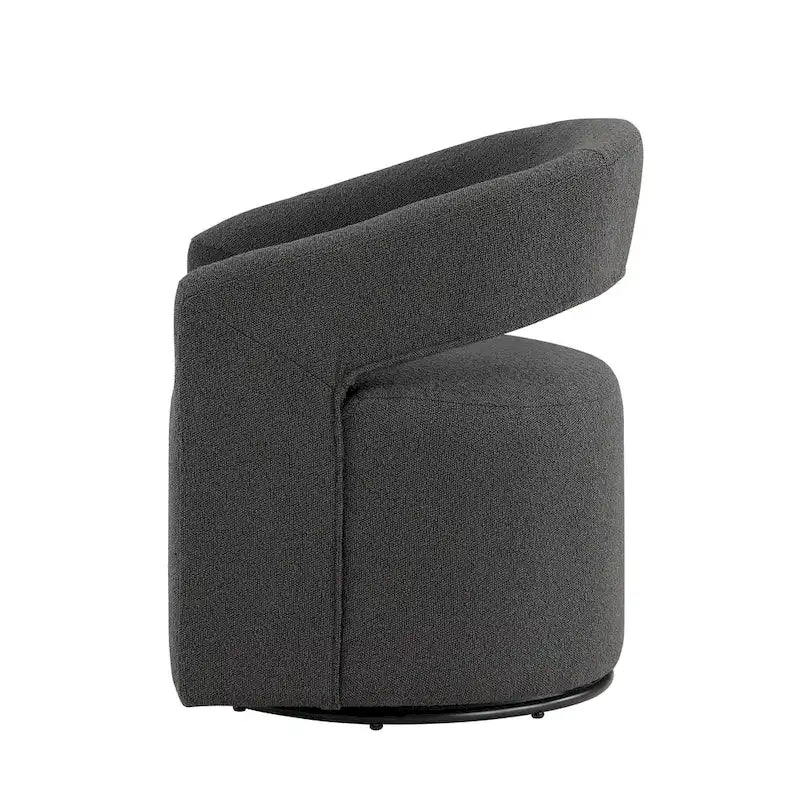 Poltrona a botte rotonda moderna in boucle, imbottita, per soggiorno