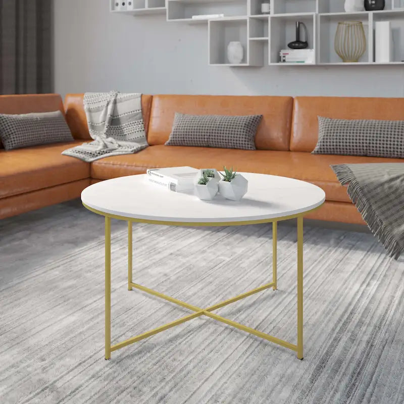 Tavolino da salotto rustico in legno con ripiano inferiore, stile industriale