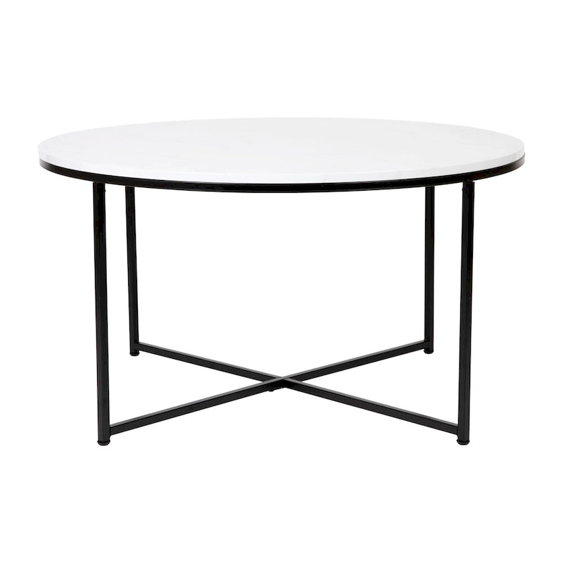 Tavolino da salotto rustico in legno con ripiano inferiore, stile industriale