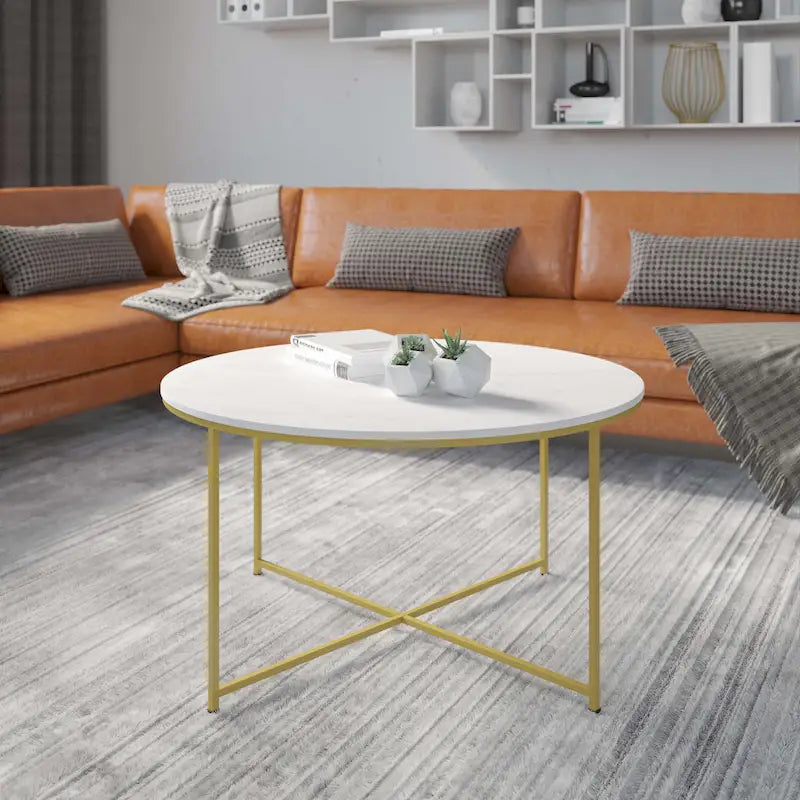 Tavolino da salotto rustico in legno con ripiano inferiore, stile industriale