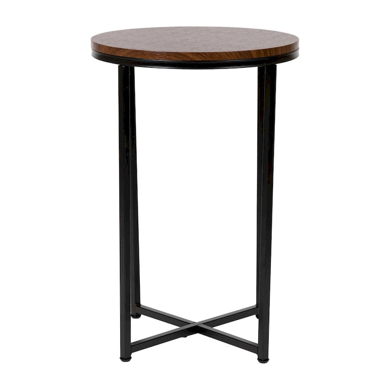 Tavolino da salotto rustico in legno con ripiano inferiore, stile industriale