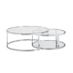 Set di 2 tavolini da caffè/cocktail rotondi a incastro, mobili moderni per soggiorno