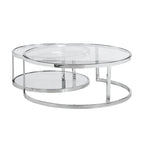 Set di 2 tavolini da caffè/cocktail rotondi a incastro, mobili moderni per soggiorno
