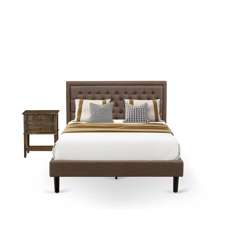 Set letto matrimoniale con testiera e doghe, struttura in legno, mobili moderni per la camera da letto