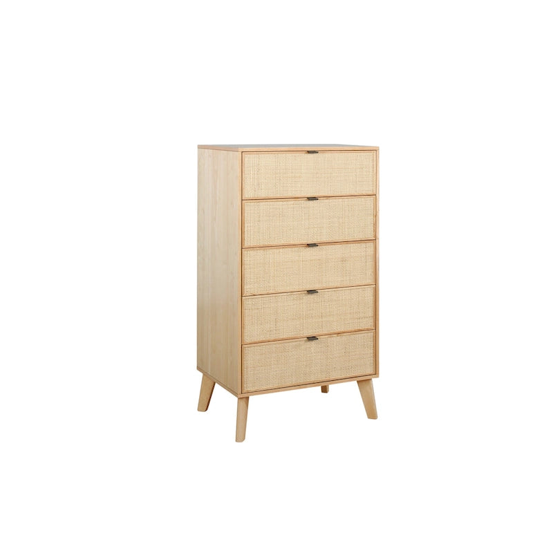 Cassettiera Adelphi in rattan a 5 cassetti
