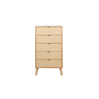 Cassettiera Adelphi in rattan a 5 cassetti