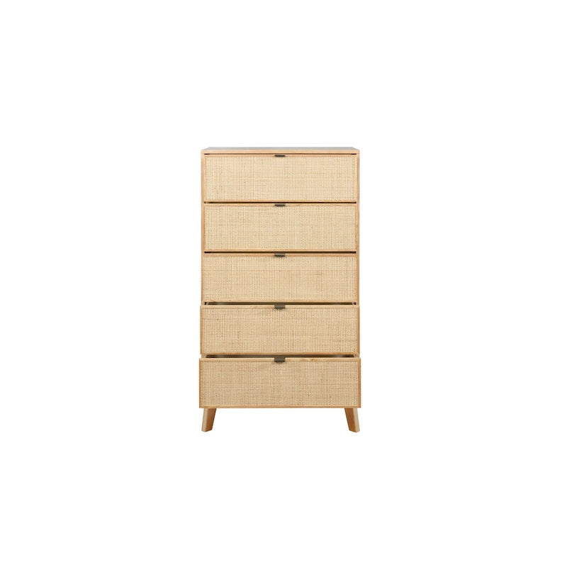 Cassettiera Adelphi in rattan a 5 cassetti