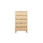 Cassettiera Adelphi in rattan a 5 cassetti