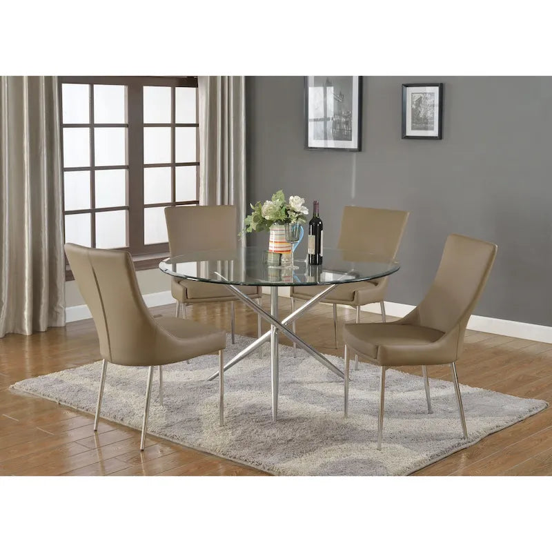 Set di 2 sedie da pranzo imbottite di design, stile moderno