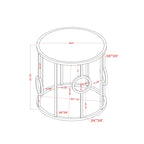 Tavolino/Comodino con Specchio Cromato Glamour 58cm, Struttura Rotonda a Cerchio, per Soggiorno