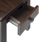 Tavolino stretto in legno massello da 14 pollici, stile contemporaneo rettangolare, tavolino sottile