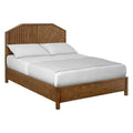 Letto a piattaforma Queen Size in legno, finitura marrone, mobili camera da letto di ispirazione Mid-Century Modern