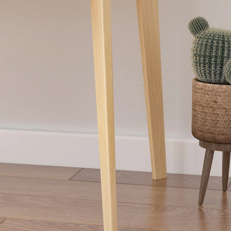 Scrivania Beige da 47 Pollici con 2 Cassetti, Scrivania per Computer in Legno per Ufficio Domestico