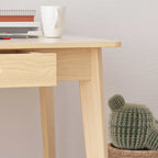 Scrivania Beige da 47 Pollici con 2 Cassetti, Scrivania per Computer in Legno per Ufficio Domestico