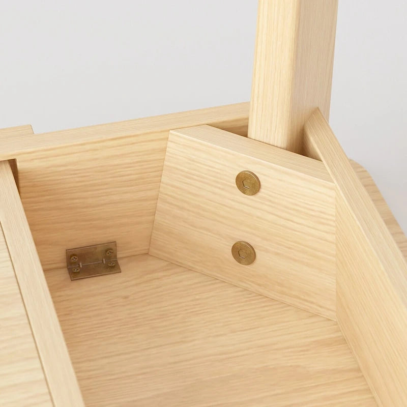 Scrivania Beige da 47 Pollici con 2 Cassetti, Scrivania per Computer in Legno per Ufficio Domestico