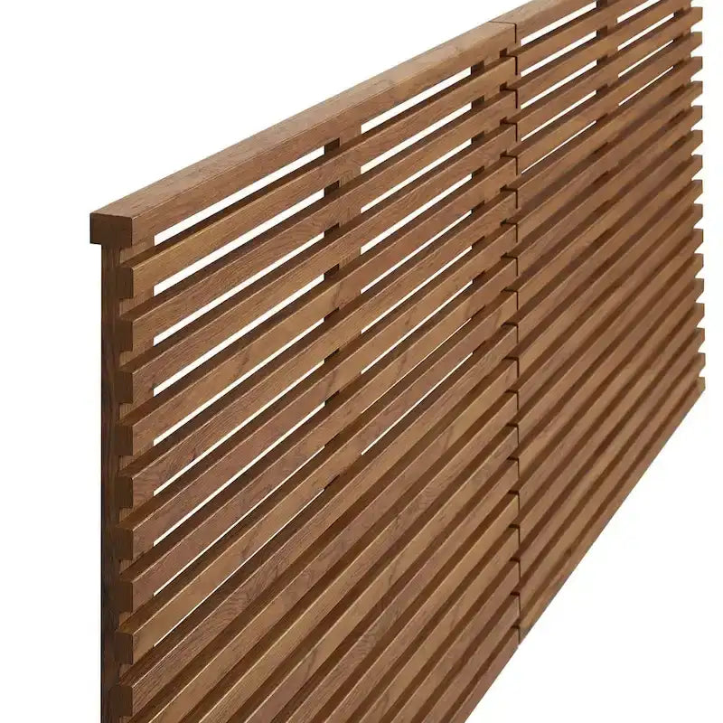 Testiera Galleggiante King Size in Legno di Noce Mid-Century Modern, a Parete