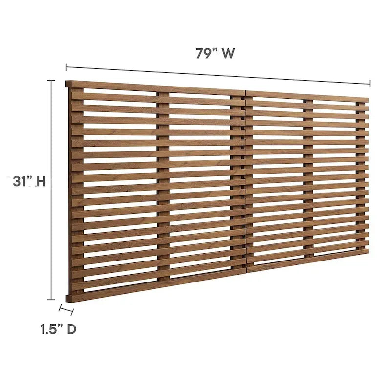 Testiera Galleggiante King Size in Legno di Noce Mid-Century Modern, a Parete