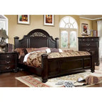 Letto a baldacchino queen size, finitura tradizionale in legno di noce, struttura del letto in legno massello