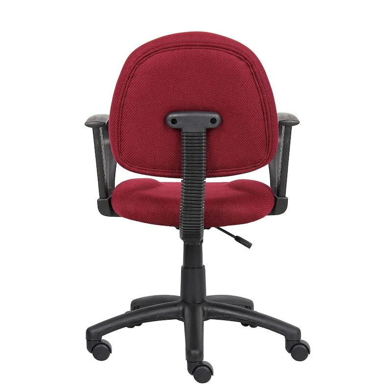 Sedia ergonomica da ufficio bordeaux a schienale medio, regolabile in altezza