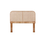 Testiera per letto in canna e legno di teak, testiera per letto intrecciata in rattan bohémien