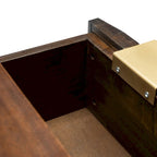 Comò a 3 cassetti, stile glamour con maniglie dorate, mobile contenitore per camera da letto