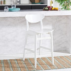 Sgabello da bar imbottito altezza bancone con gambe in legno, altezza seduta 66 cm