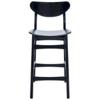 Sgabello da bar imbottito altezza bancone con gambe in legno, altezza seduta 66 cm